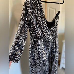 NWOT Black and Silver Sequin Dress
